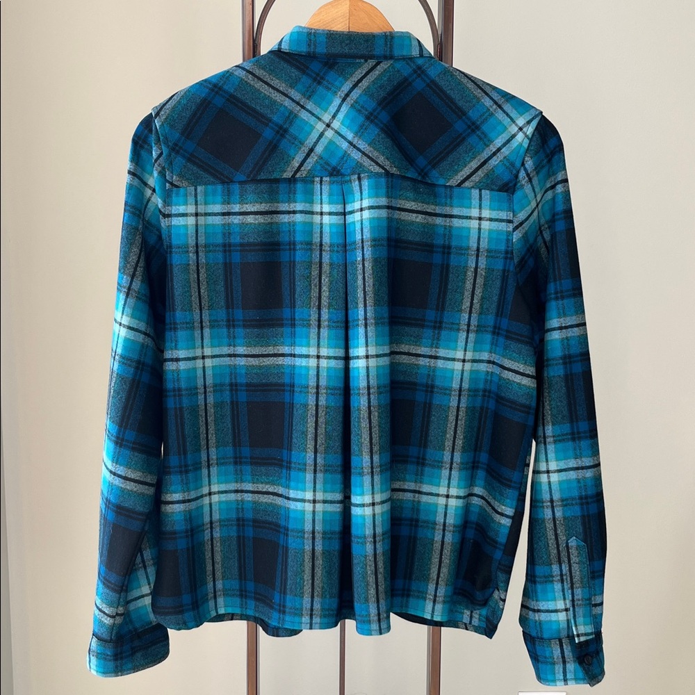 Pendleton Piper‎ UltraLuxe Merino Wool Shirt Soft Short Cropped Pockets Washable - Picture 3 of 16